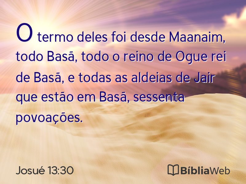 Josué 13:30 em imagem para compartilhar