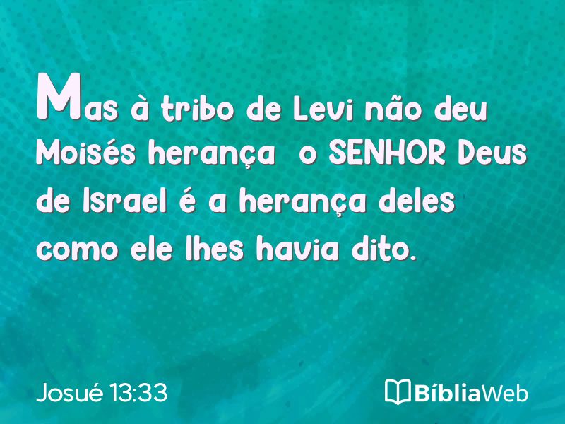 Josué 13:33 em imagem para compartilhar