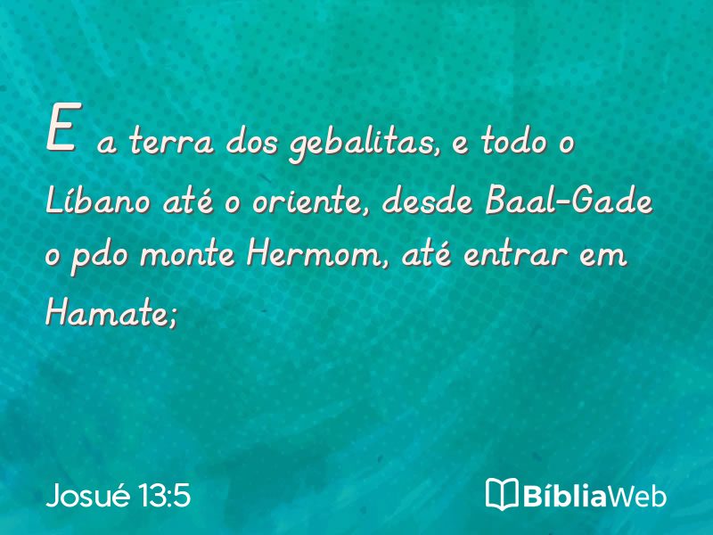 Josué 13:5 em imagem para compartilhar