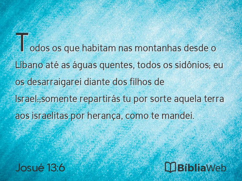 Josué 13:6 em imagem para compartilhar