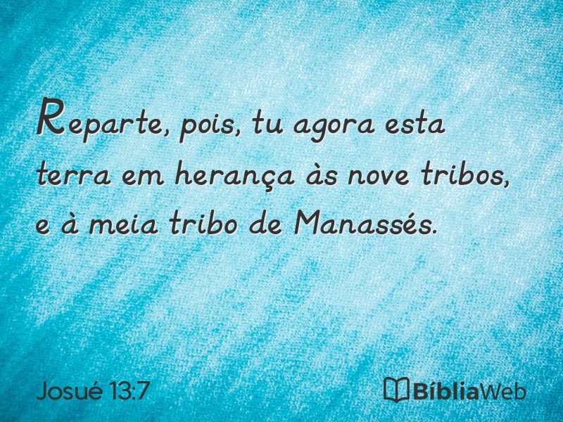 Josué 13:7 em imagem para compartilhar