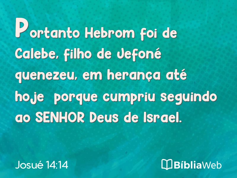 Josué 14:14 em imagem para compartilhar