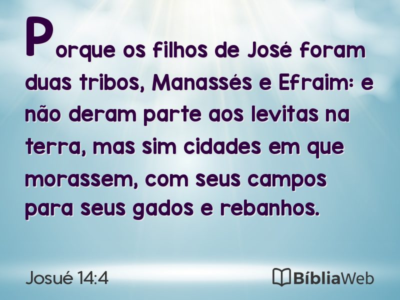 Josué 14:4 em imagem para compartilhar
