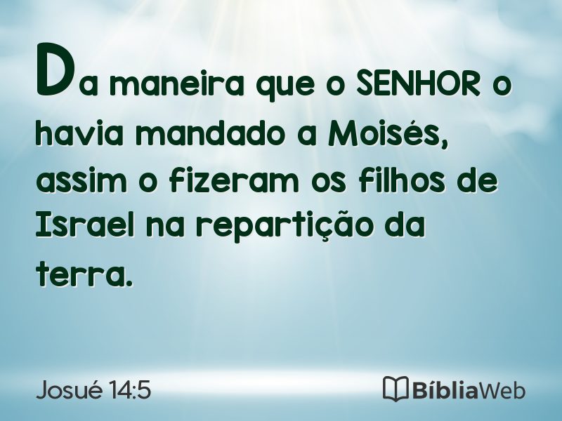 Josué 14:5 em imagem para compartilhar