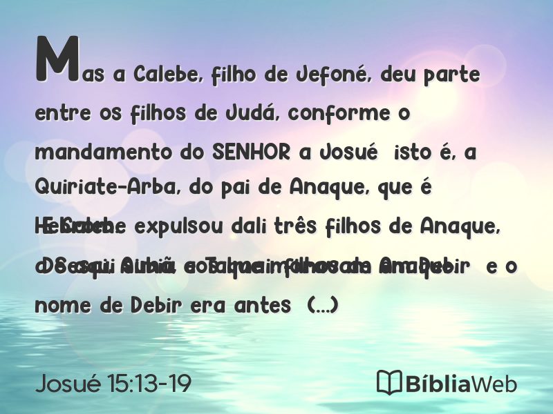 Josué 15:13-19 em imagem para compartilhar