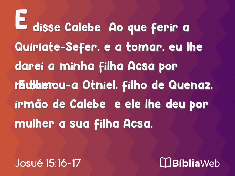 Josué 15:16-17 em imagem para compartilhar