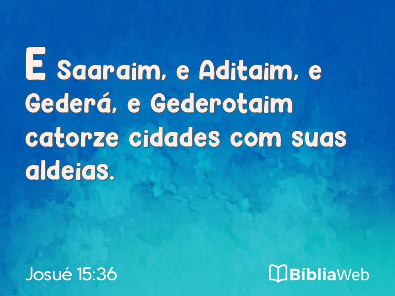 Josué 15:36 em imagem para compartilhar