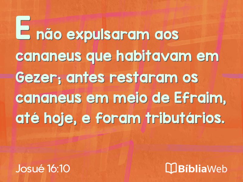 Josué 16:10 em imagem para compartilhar