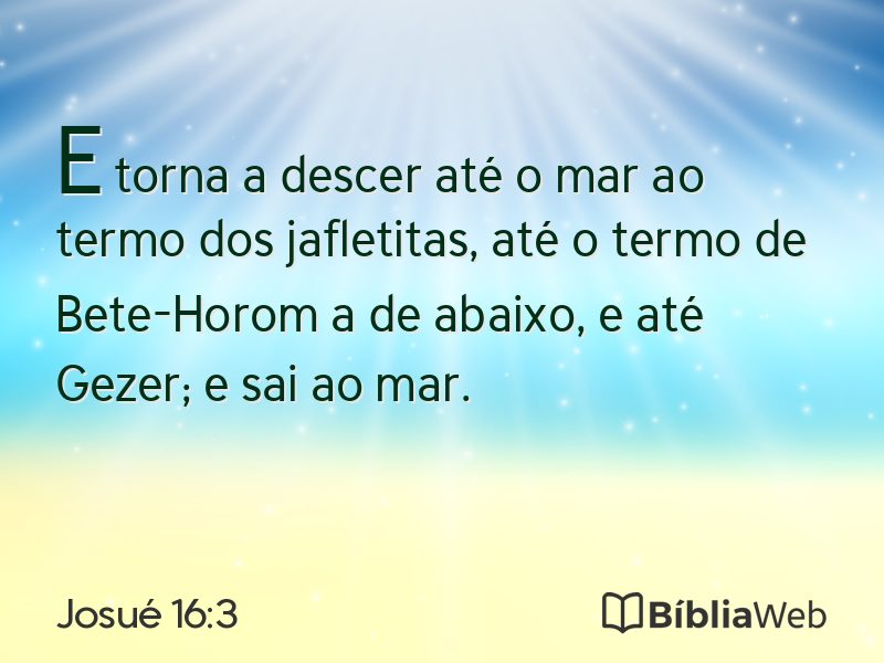 Josué 16:3 em imagem para compartilhar