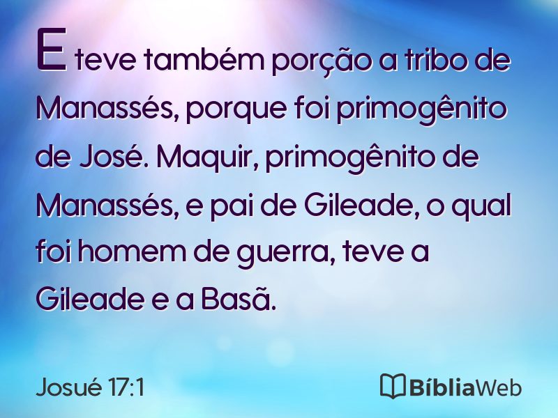 Josué 17:1 em imagem para compartilhar