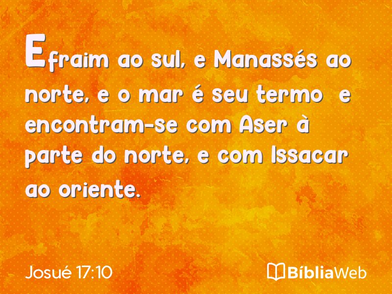 Josué 17:10 em imagem para compartilhar