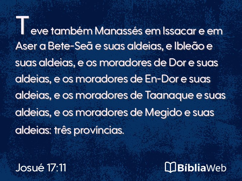 Josué 17:11 em imagem para compartilhar
