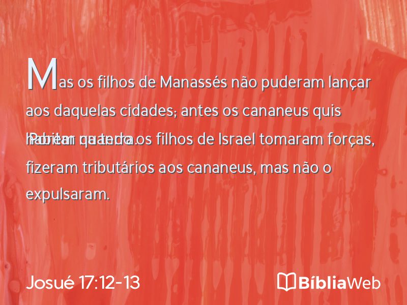Josué 17:12-13 em imagem para compartilhar