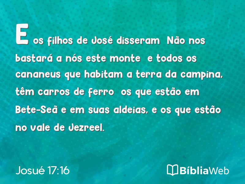Josué 17:16 em imagem para compartilhar