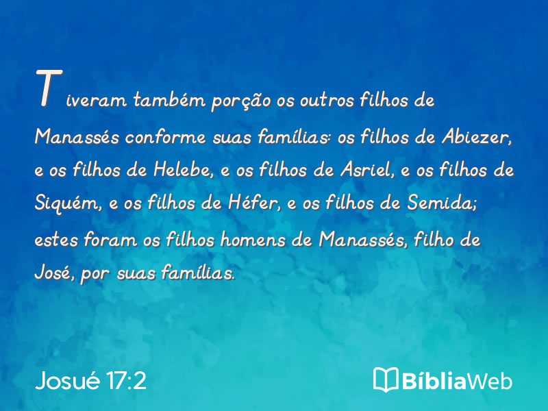 Josué 17:2 em imagem para compartilhar