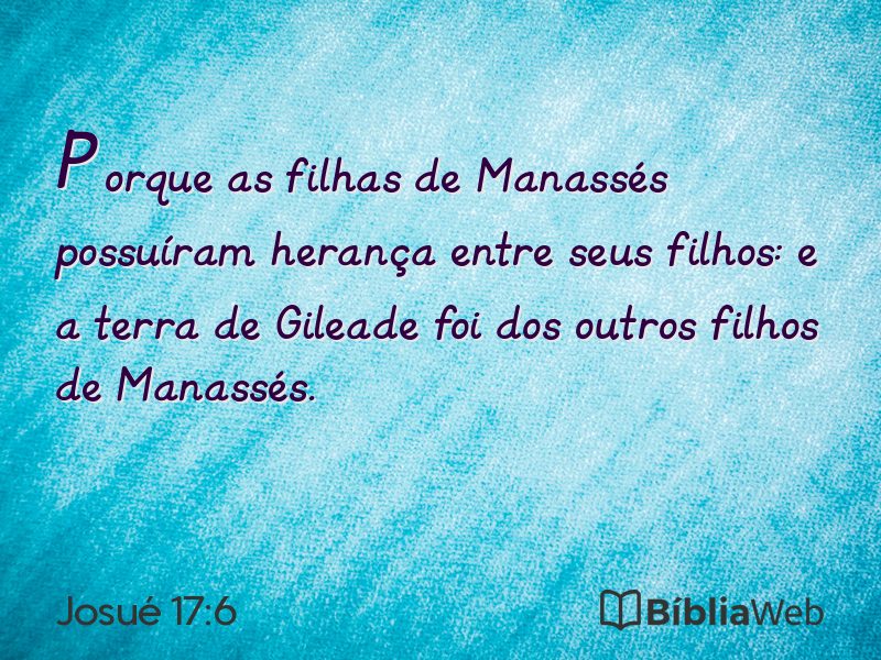 Josué 17:6 em imagem para compartilhar