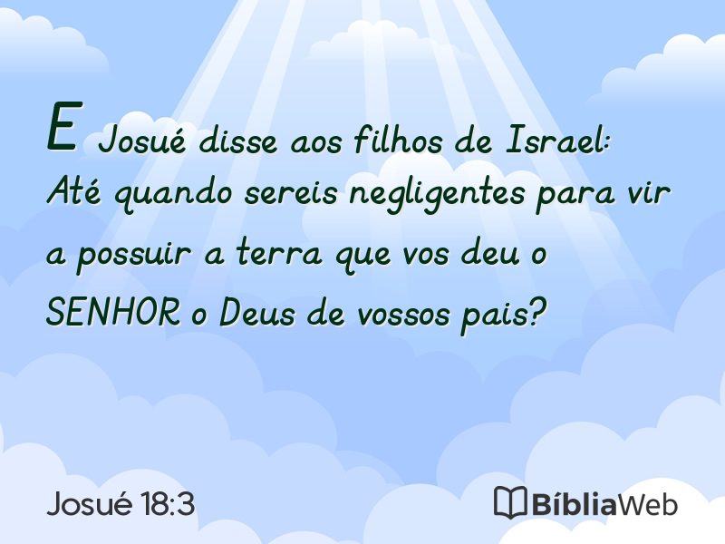 Josué 18:3 em imagem para compartilhar