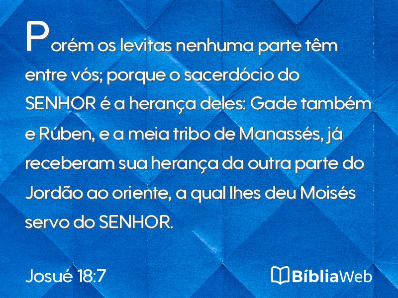 Josué 18:7 em imagem para compartilhar