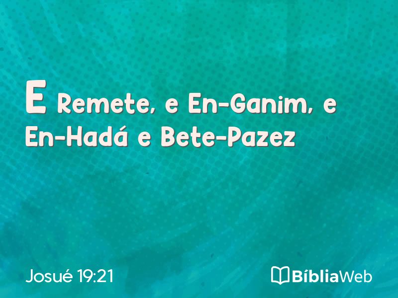 Josué 19:21 em imagem para compartilhar