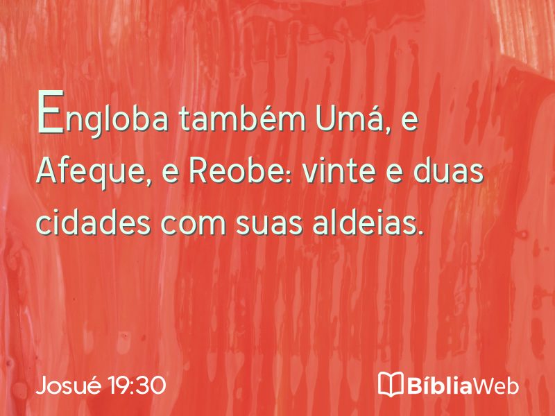 Josué 19:30 em imagem para compartilhar