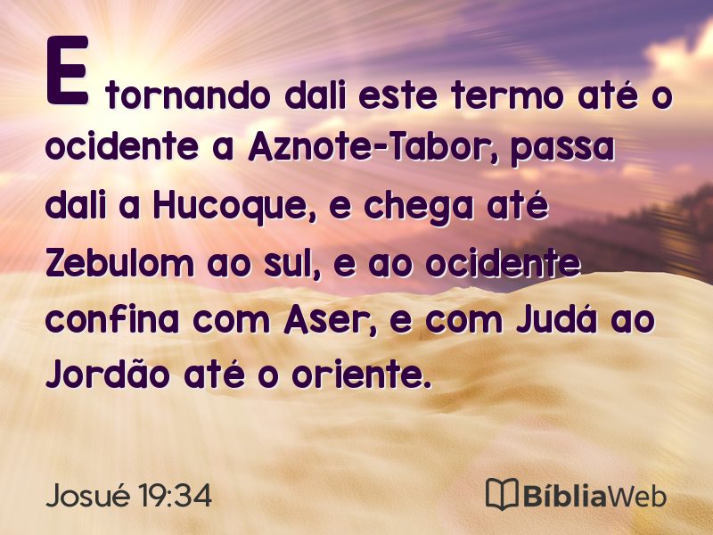 Josué 19:34 em imagem para compartilhar