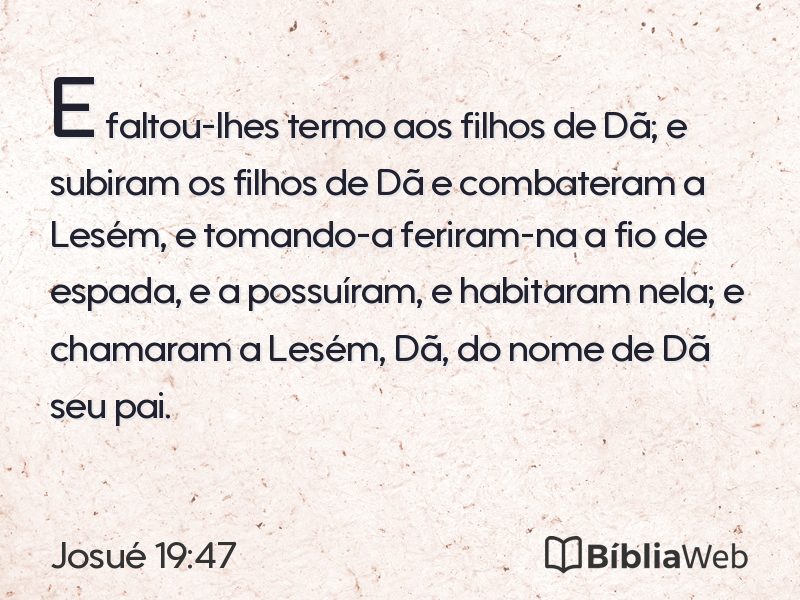 Josué 19:47 em imagem para compartilhar