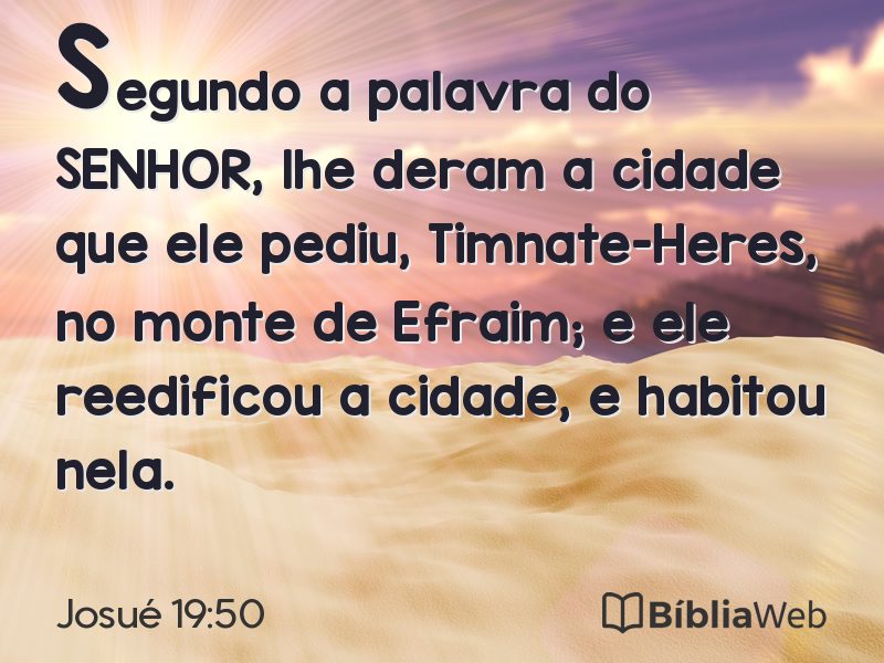 Josué 19:50 em imagem para compartilhar