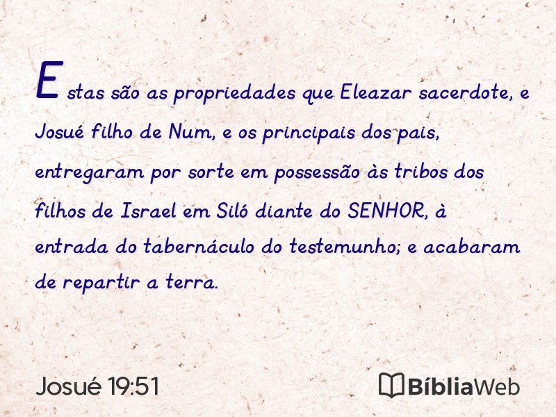 Josué 19:51 em imagem para compartilhar