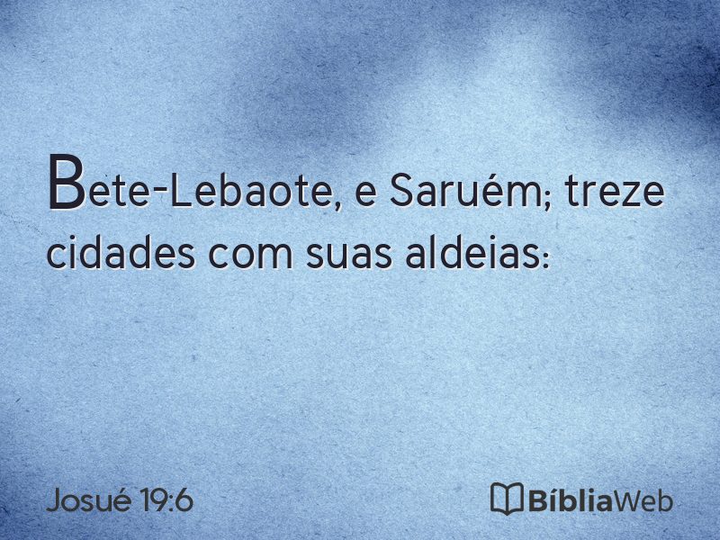 Josué 19:6 em imagem para compartilhar