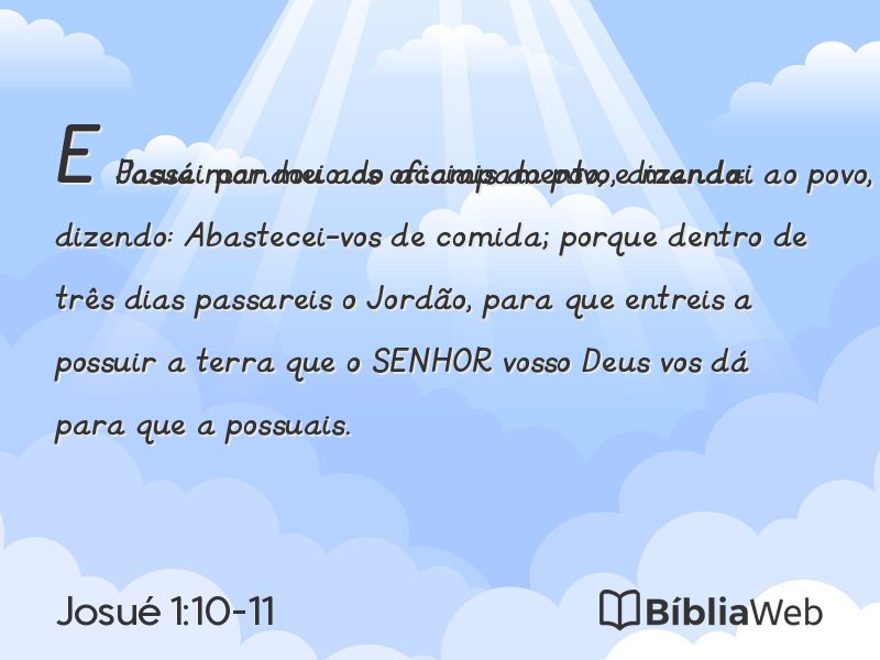 Josué 1:10-11 em imagem para compartilhar