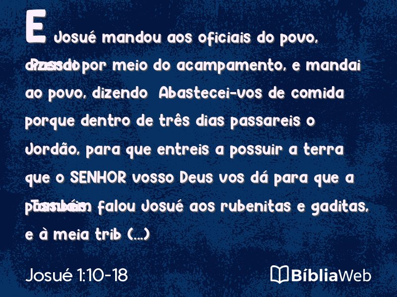 Josué 1:10-18 em imagem para compartilhar