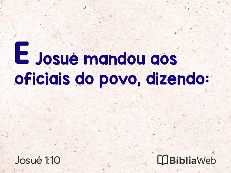 Josué 1:10 em imagem para compartilhar