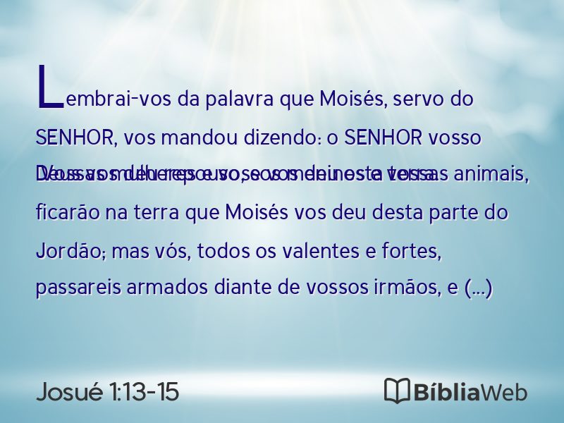 Josué 1:13-15 em imagem para compartilhar