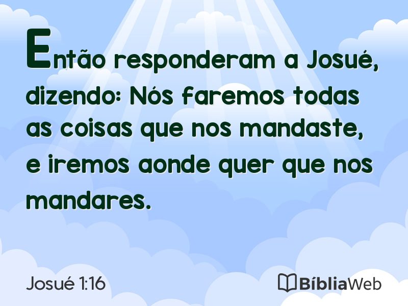 Josué 1:16 em imagem para compartilhar