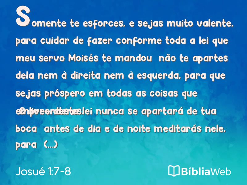Josué 1:7-8 em imagem para compartilhar