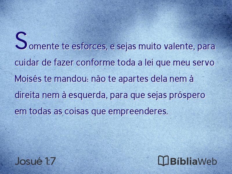 Josué 1:7 em imagem para compartilhar