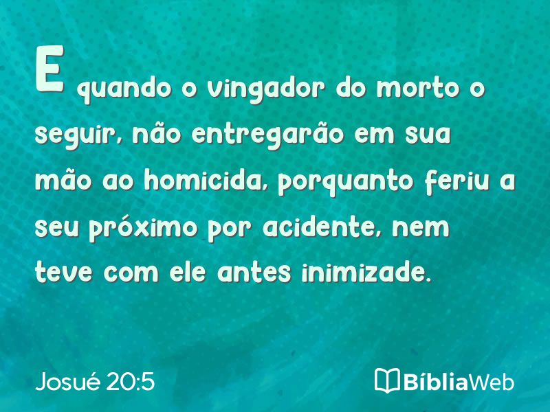 Josué 20:5 em imagem para compartilhar
