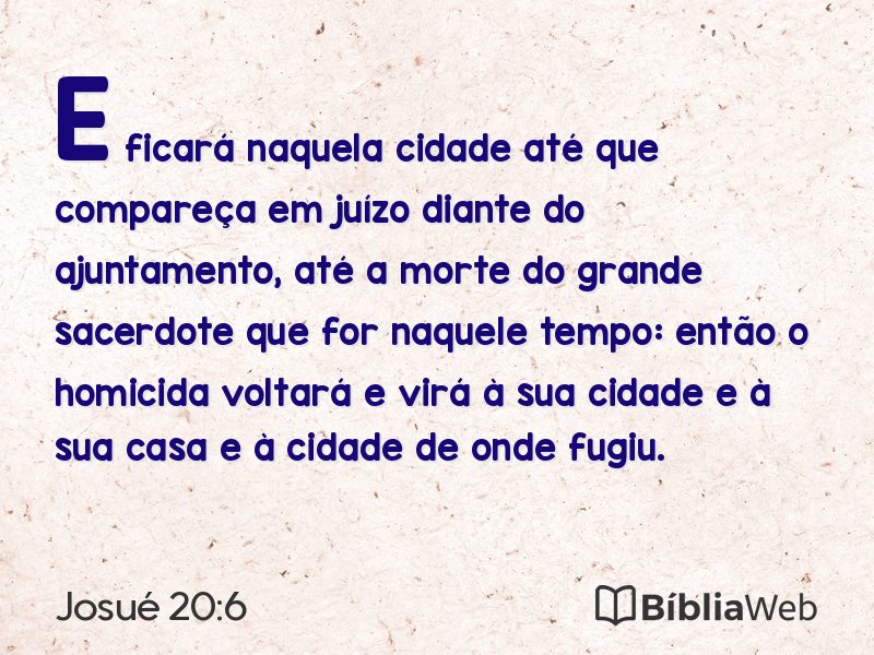 Josué 20:6 em imagem para compartilhar