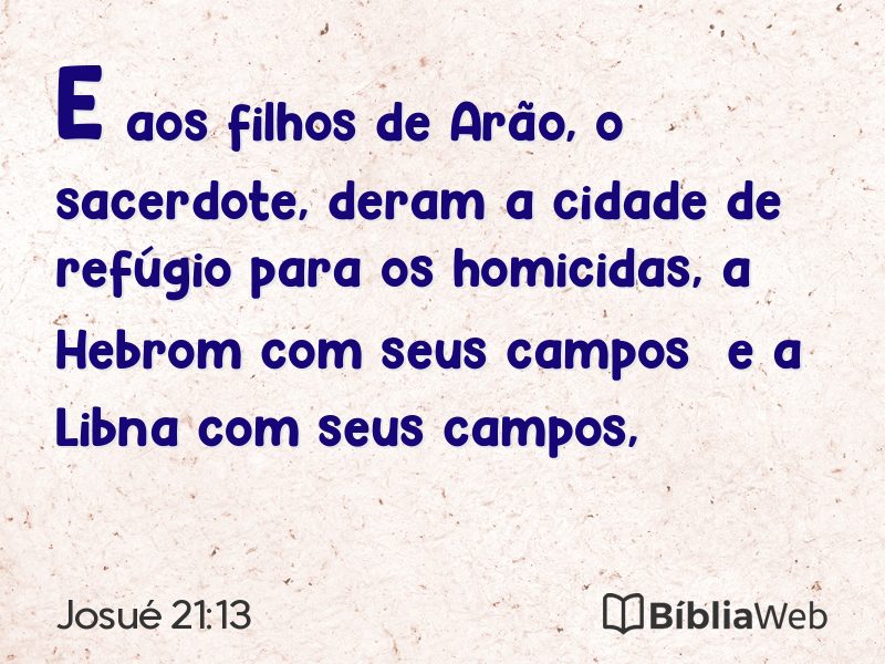 Josué 21:13 em imagem para compartilhar