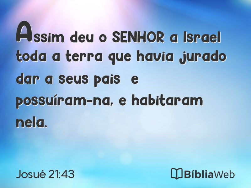 Josué 21:43 em imagem para compartilhar