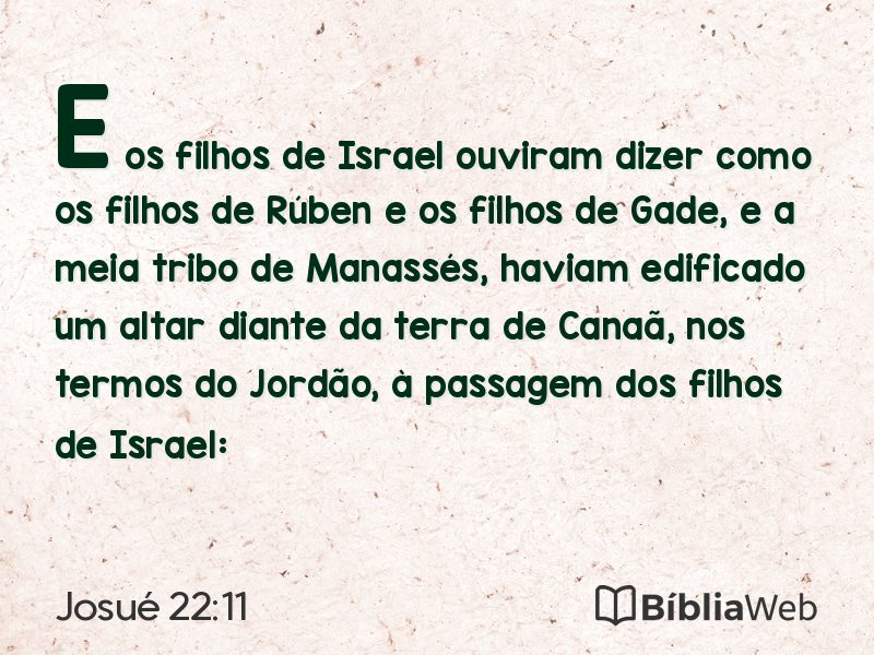 Josué 22:11 em imagem para compartilhar