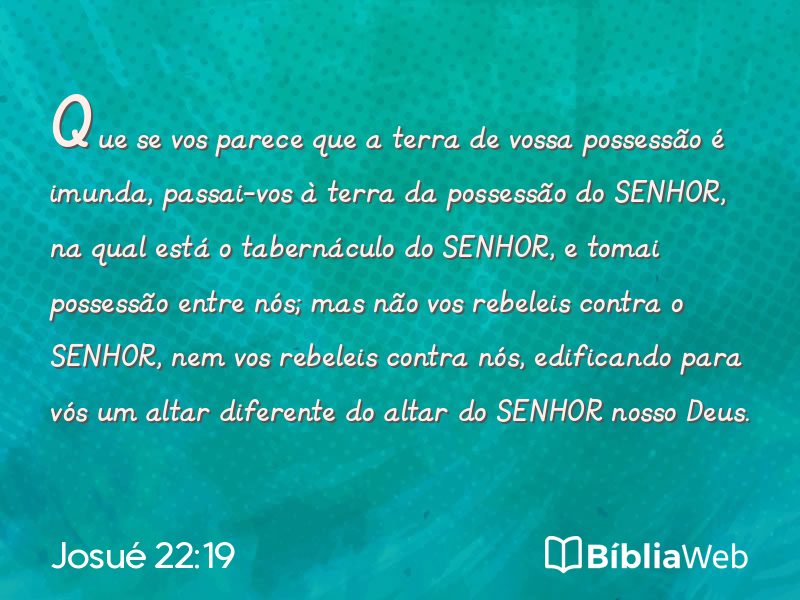 Josué 22:19 em imagem para compartilhar