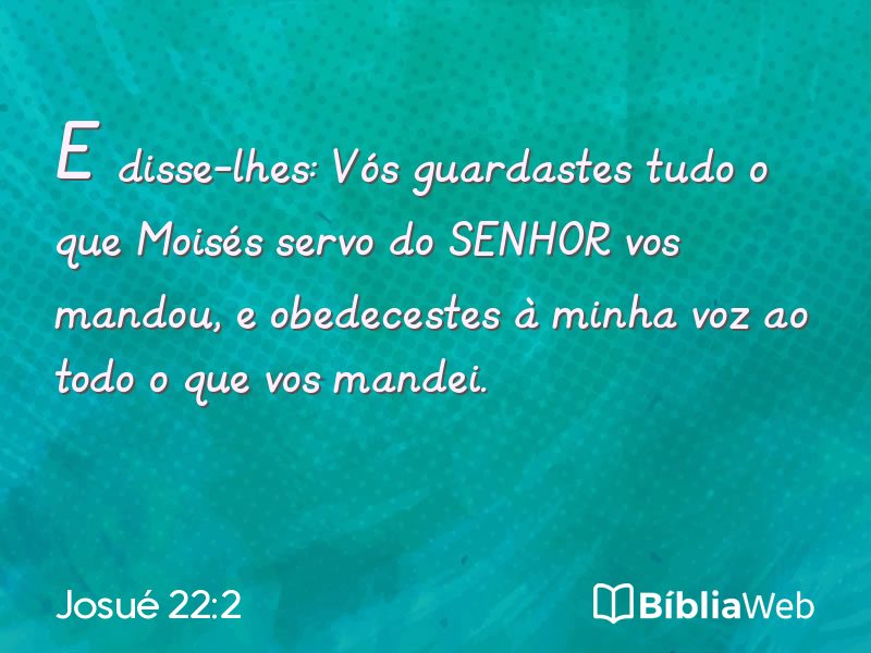 Josué 22:2 em imagem para compartilhar