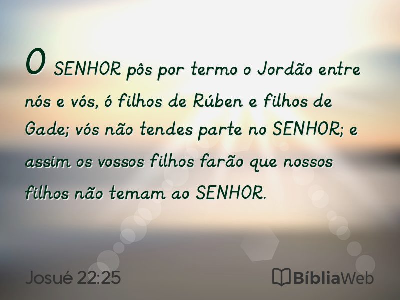 Josué 22:25 em imagem para compartilhar