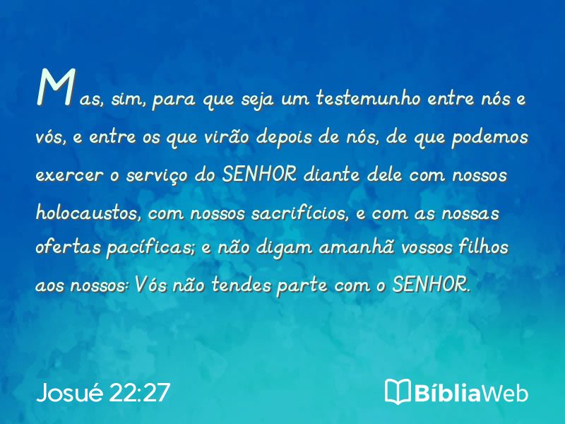 Josué 22:27 em imagem para compartilhar