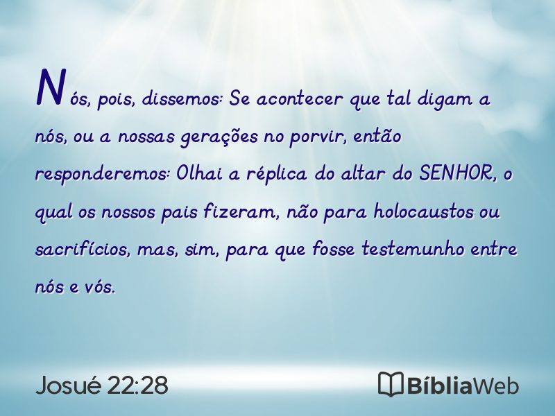 Josué 22:28 em imagem para compartilhar