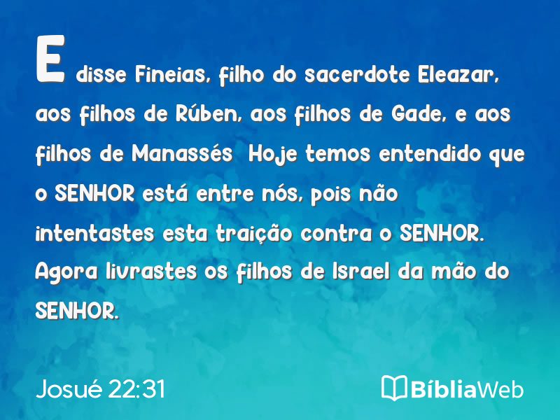 Josué 22:31 em imagem para compartilhar