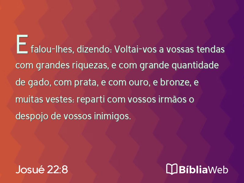 Josué 22:8 em imagem para compartilhar
