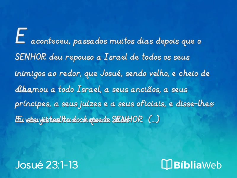 Josué 23:1-13 em imagem para compartilhar