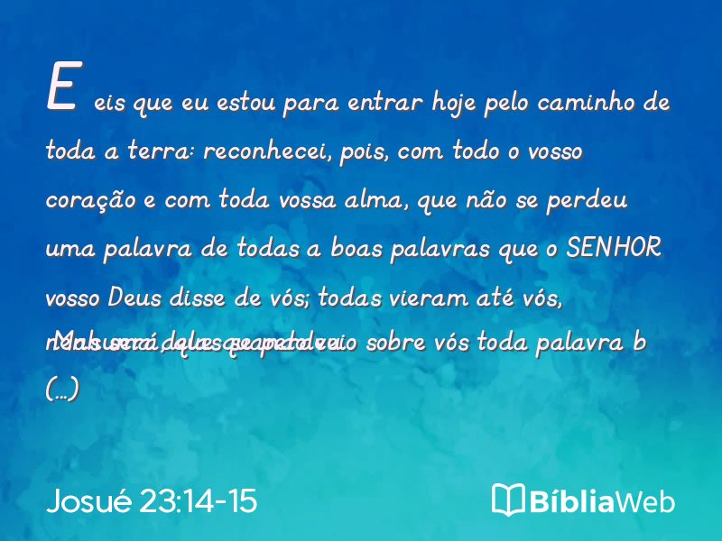 Josué 23:14-15 em imagem para compartilhar
